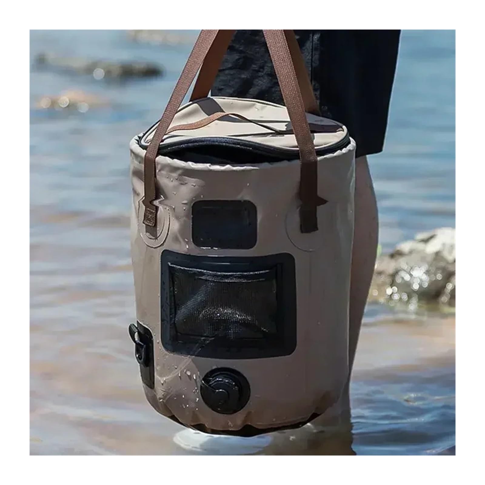 25L Portatile Pieghevole Secchio Sacchetto di Immagazzinaggio Acqua di Viaggio Esterna Impermeabile Articoli di Pesca
