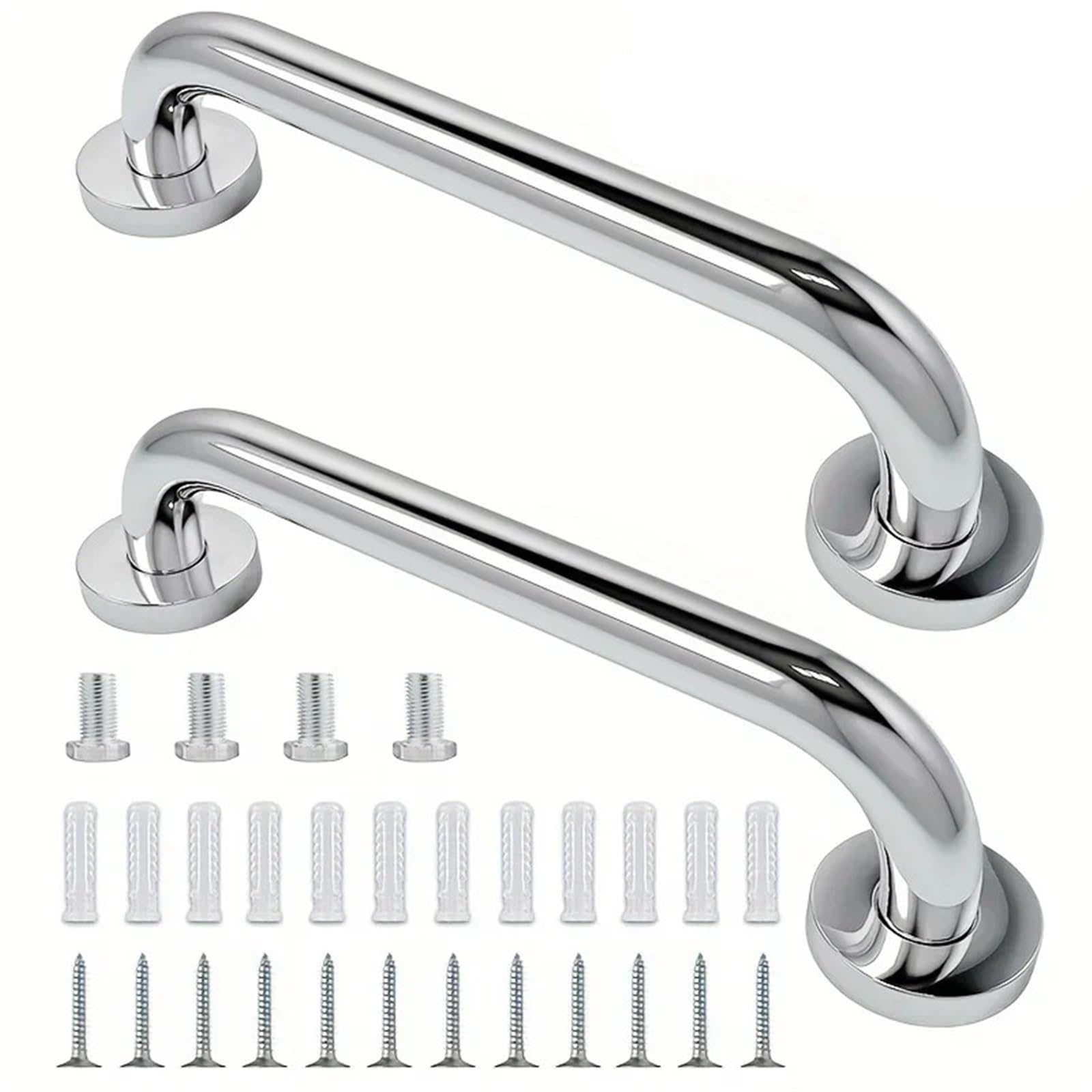 Cidegoo One Color 2Pcs 304 Stainless Steel Handrails Accessible Bathroom Safety Disabled Elderly 30Cm Anti Slip Showe Handle
