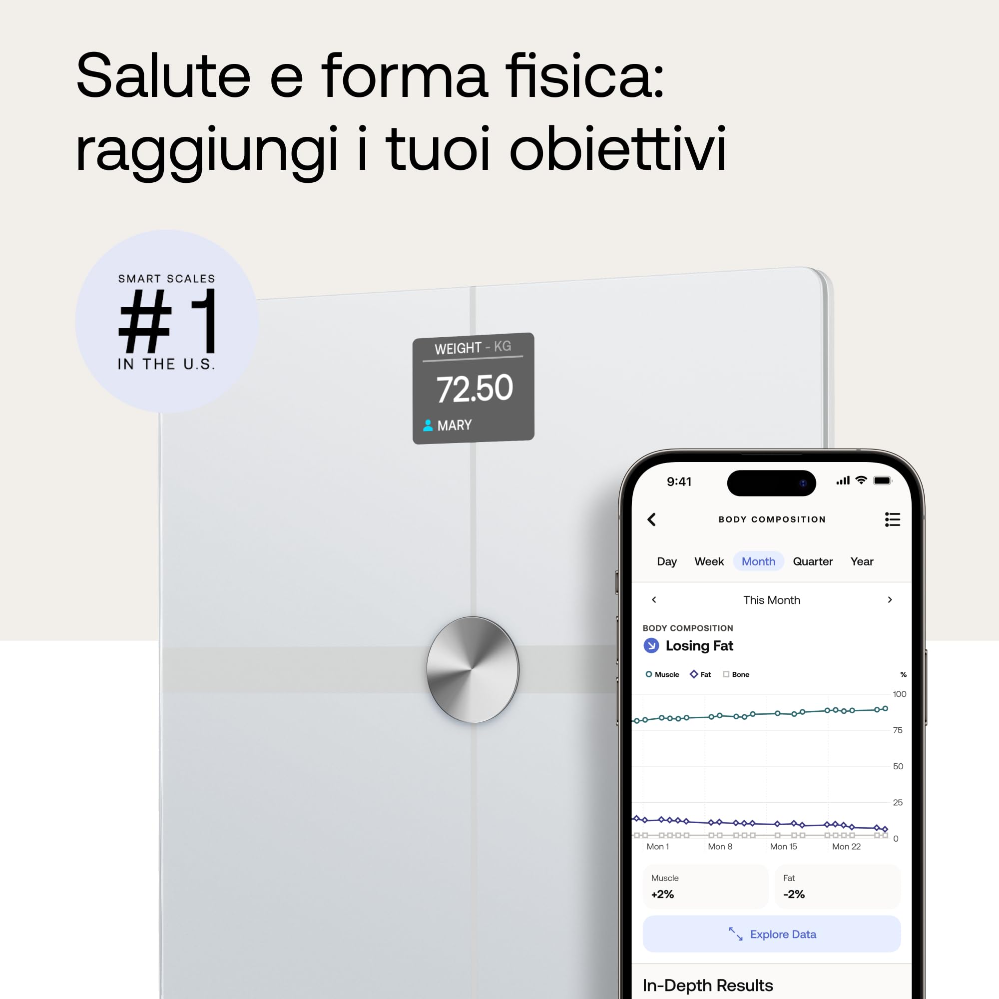 WITHINGS Body Smart - Bilancia pesapersone digitale WIFI con composizione corporea: peso, massa grassa, muscolare, ossa, acqua, indice di grasso viscerale, bilancia di precisione, fino a 8 utenti