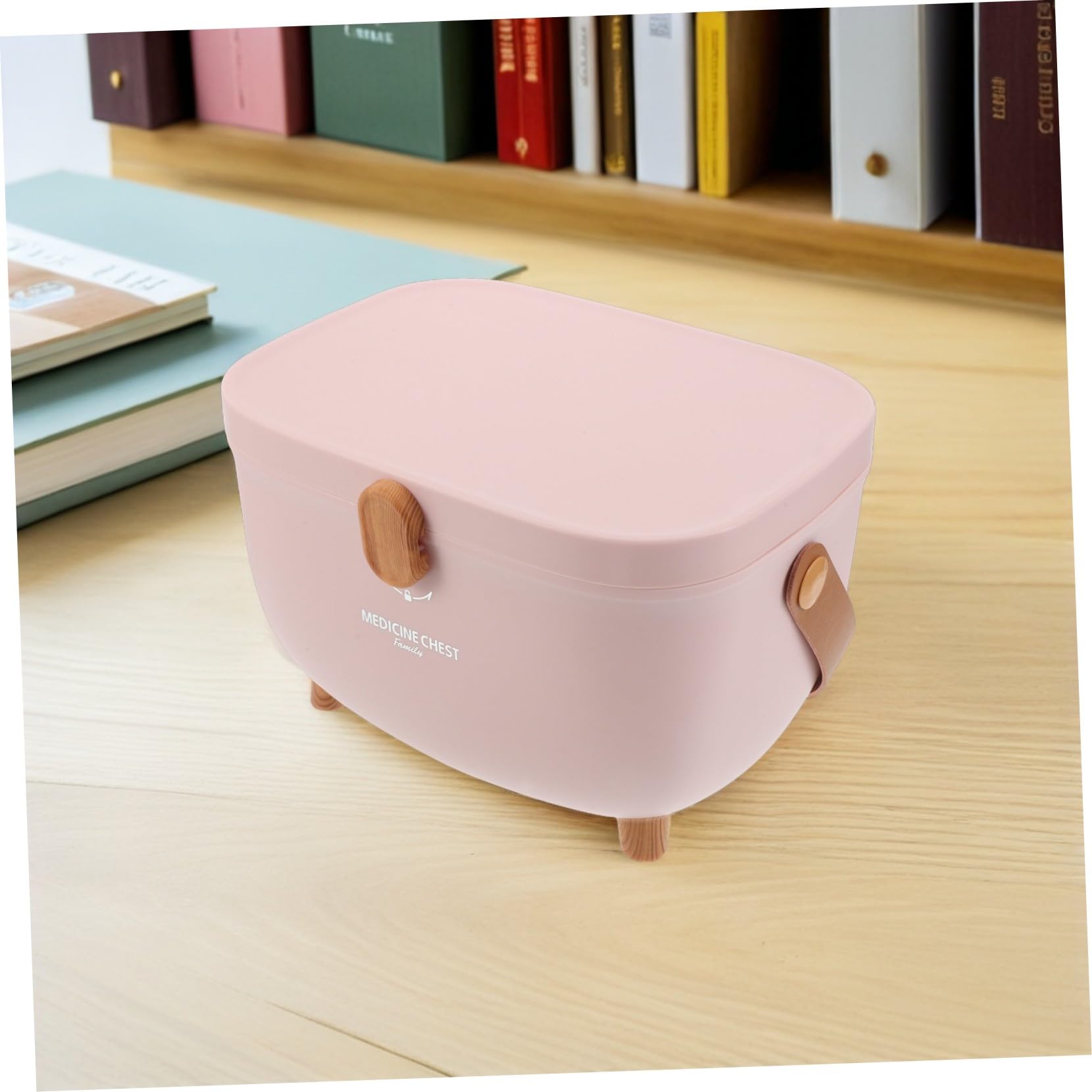 TOYANDONA Caja Organizadora de Medicina con Tapa Doble Capa Portátil con Asa Almacenamiento Seguro para Familiares y Actividades al Aire