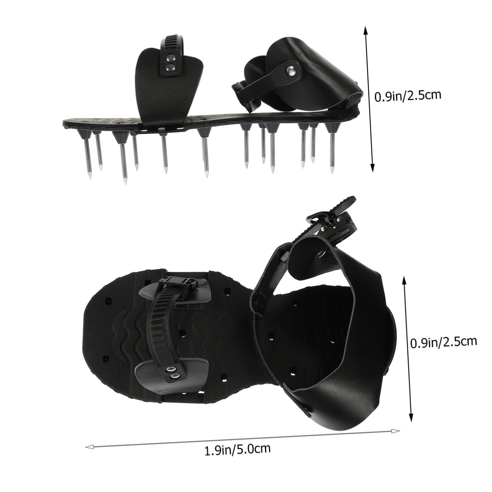 VICASKY 1 Paire Chaussures Aératrices de Pelouse PU Noir Outils de Jardinage Faciles à Assembler pour Aérer Sol et