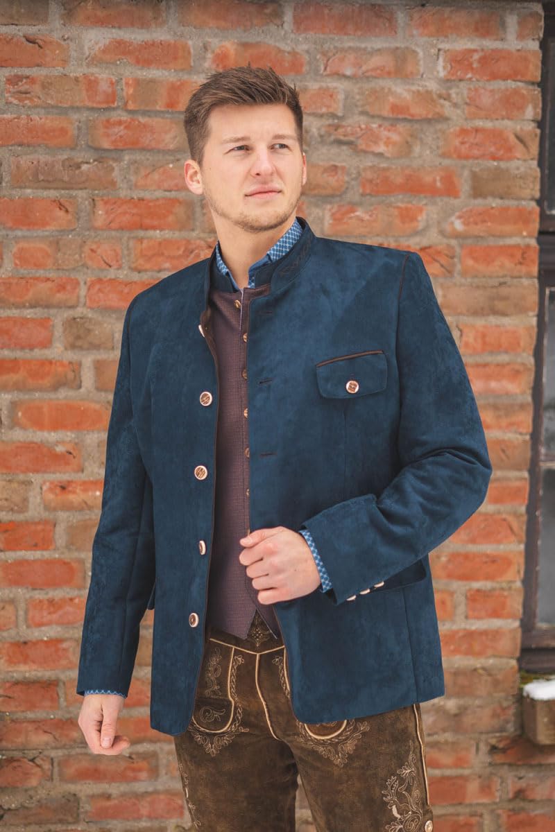 OS Trachten Herren Trachtensakko Janker Trachtenjacke mit Stehkragen Bravi