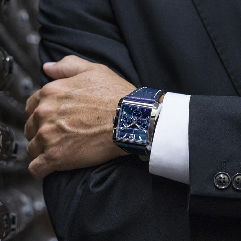 Festina Montre Homme Analogique avec Bracelet en Cuir - Mouvement Quartz - Chronographe - Verre Minéral Haute Résistance - Étanche 5 ATM - Élégante F20636 on The Square