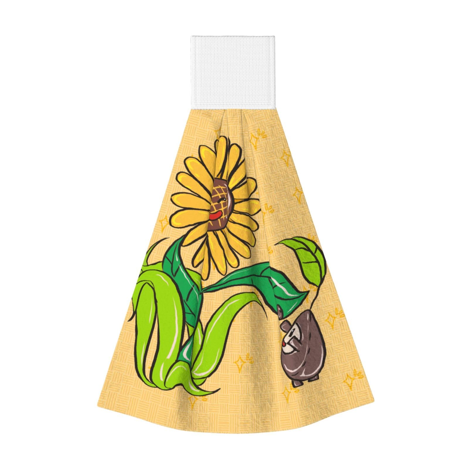 Sunflower seeds and sunflowers Highly Absorbent Dish Towels Soft Coral Fleece Wipe
