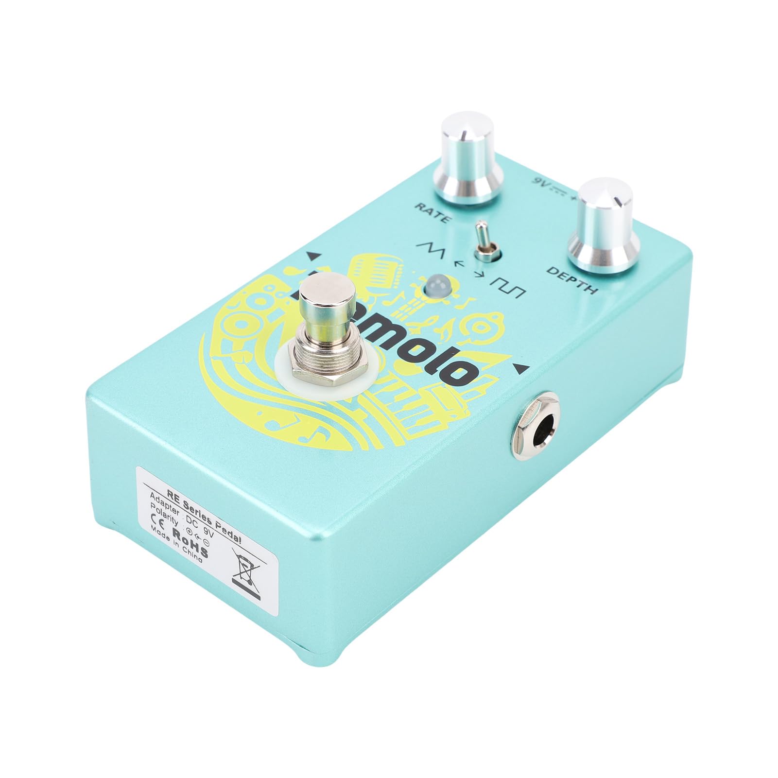 Sxhlseller Pedal de Trémolo Control de Forma de Onda Vintage para Guitarra Eléctrica, Modulación de Fase de Interruptor LFO, Bypass Verdadero para Guitarristas, Aleación de Zinc Verde 2,4 X 1,3 X 4,