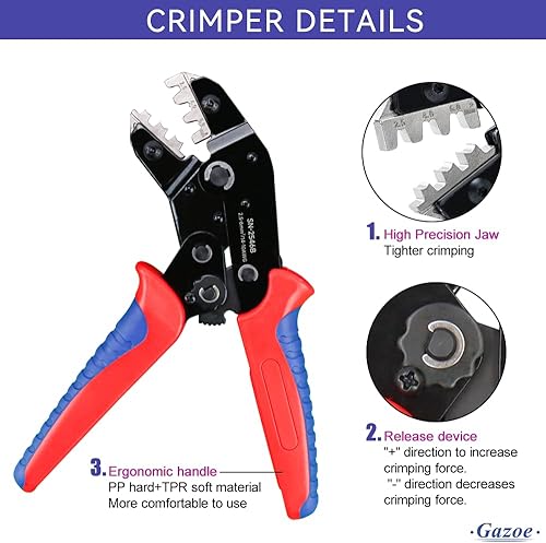 Miniatura 4 de Kit de herramientas de prensado de paneles solares fotovoltaicos con pelacargas y 10 pares de conectores solares y 1 par de llaves de conector
