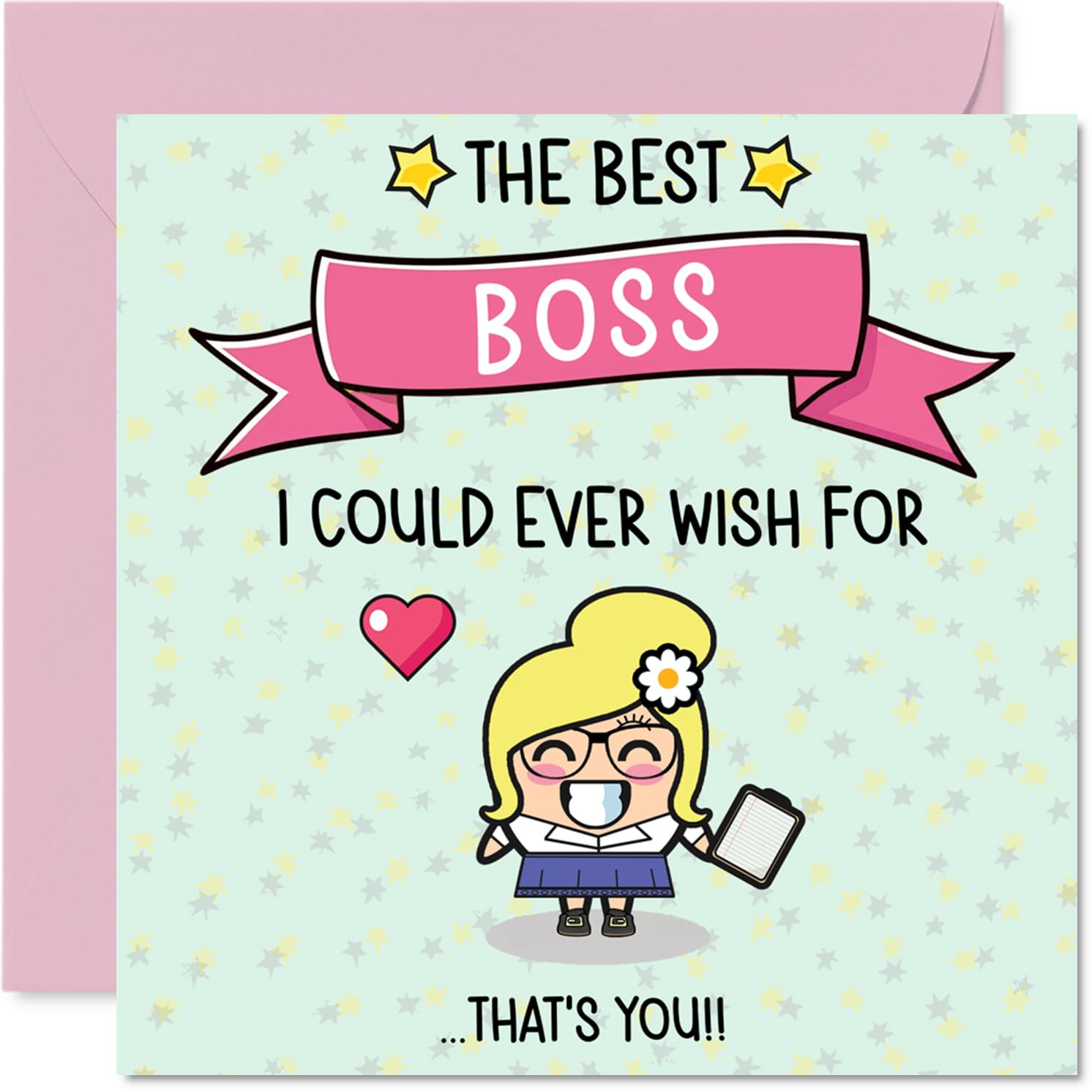 Boss Birthday Card - The Best I Could Ever Wish For - Happy Birthday Card for Boss from Employee Colleague, 145mm Cute Bday Greeting Cards