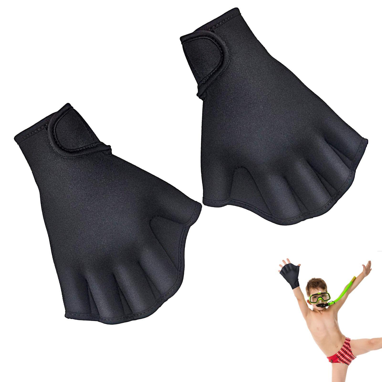 Anloximt Aqua Gloves - Webbed Paddle Neoprene Gloves for Swim Fitness,Lightweight Webbed Mittens for Water Aerobics, Aquatic Fitness, Swim Training