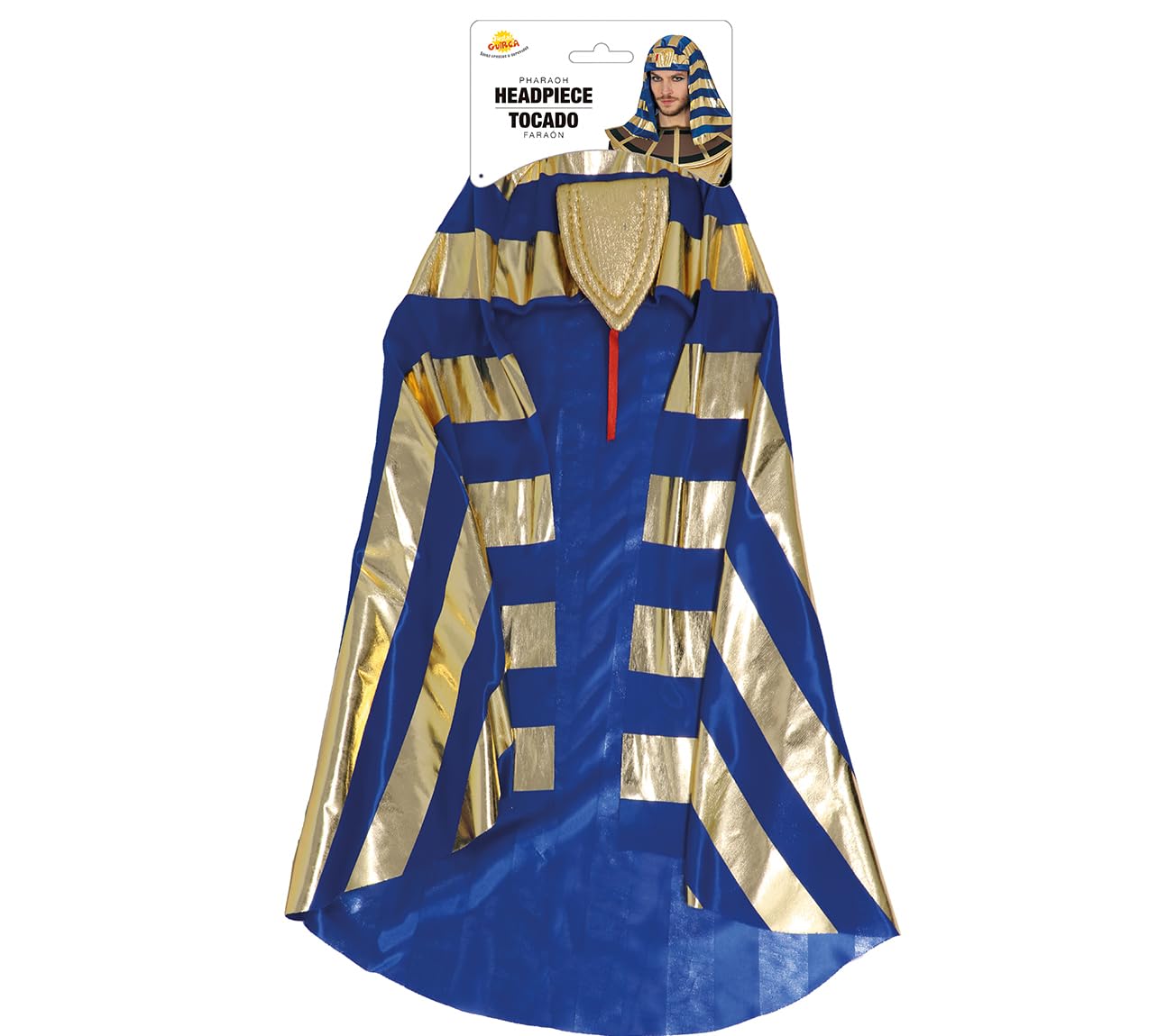 FIESTAS GUIRCA Egyptian Sovereign Pharaoh Headdress in Gold and Blue - Image 3