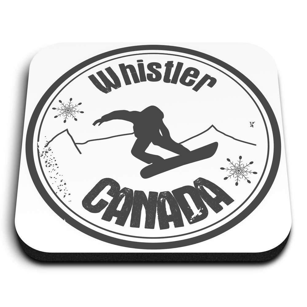 Destination Vinyl Ltd Multicolor 1 X Square Mdf Fridge Magnet - Whistler Canada Snowboard Ski 40015