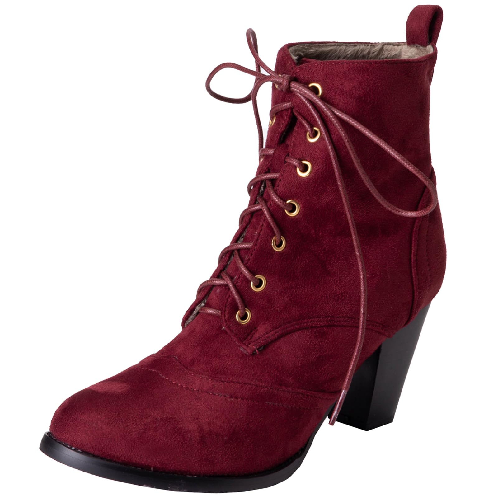 Bottines à talon bloc avec laçage pour femme fashion