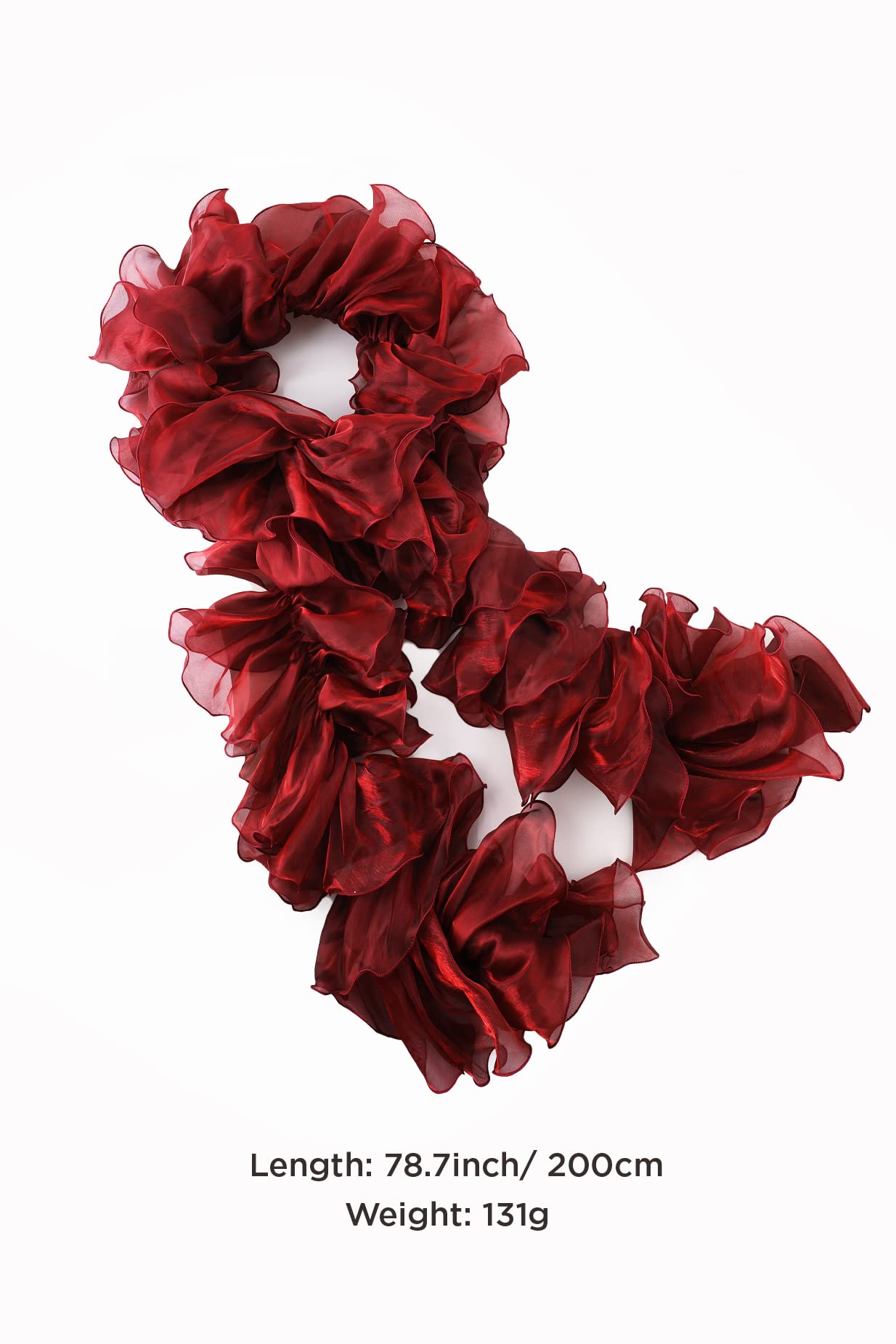 BABEYOND Chandelle Boa Vintage Boa - 100g 3.25ft Gatsby Organza Boa 1920s Flapper Accessories: Wine Red
