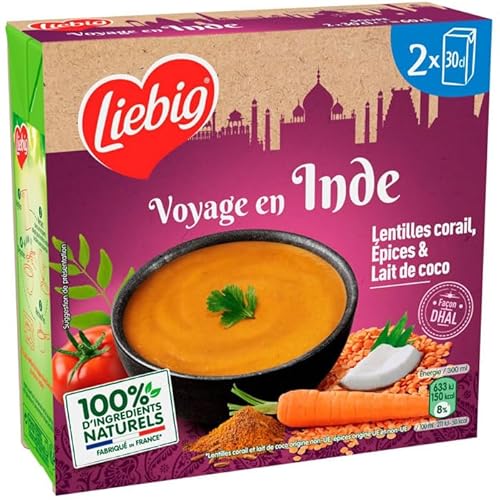 Soupe Velouté Lentilles Lait De Coco Épices None Liebig Les 2 Briques De 30cl - vue 2
