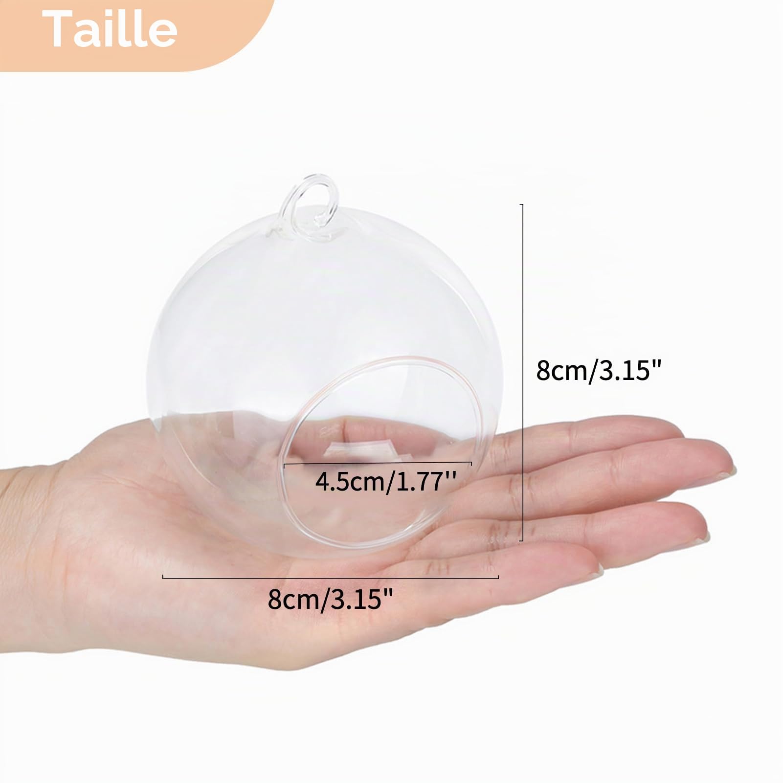 NUPTIO Porte-Tealight Suspendu en Boule de Verre: Photophore Boules | 12 Pièces 8cm Globe Bougeoirs Plante Terrariums Jardin Miniature Jardinières Maison Noël D'intérieur Bricolage Cadeaux