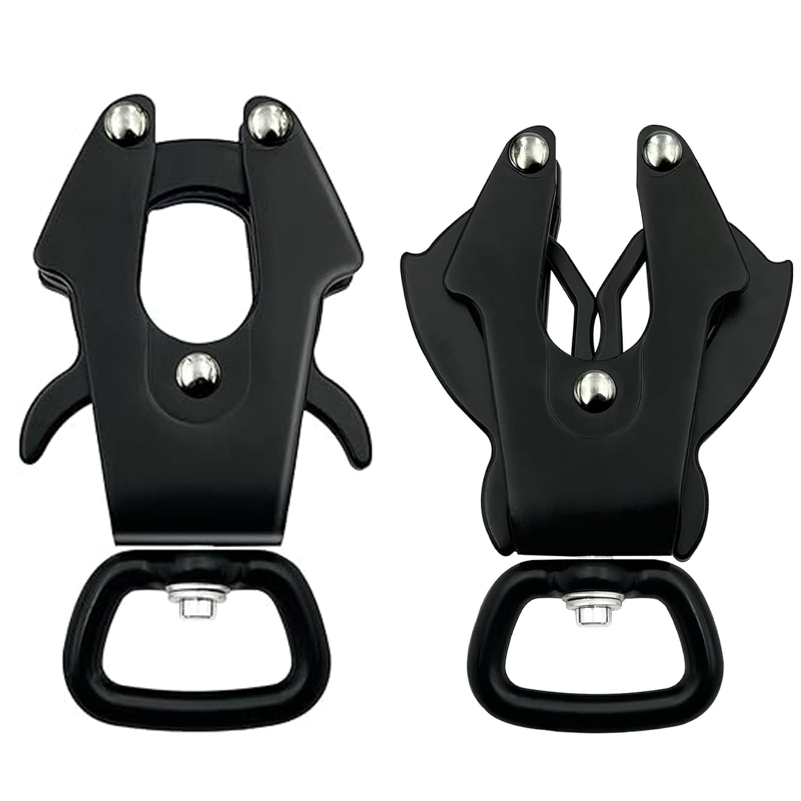 2 Frog Clip Dog Lead Buckles, Carabiner for Dog Lead, Aluminium Locking, 360 Degree Rotating Clip, Quick Release and Locking Dog Lead Buckle for Attaching Collar