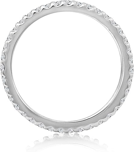 Miniatura 2 de Tienda Essentials Anillo de plata de ley chapado en platino o oro con circonita cúbica redonda de elementos infinitos