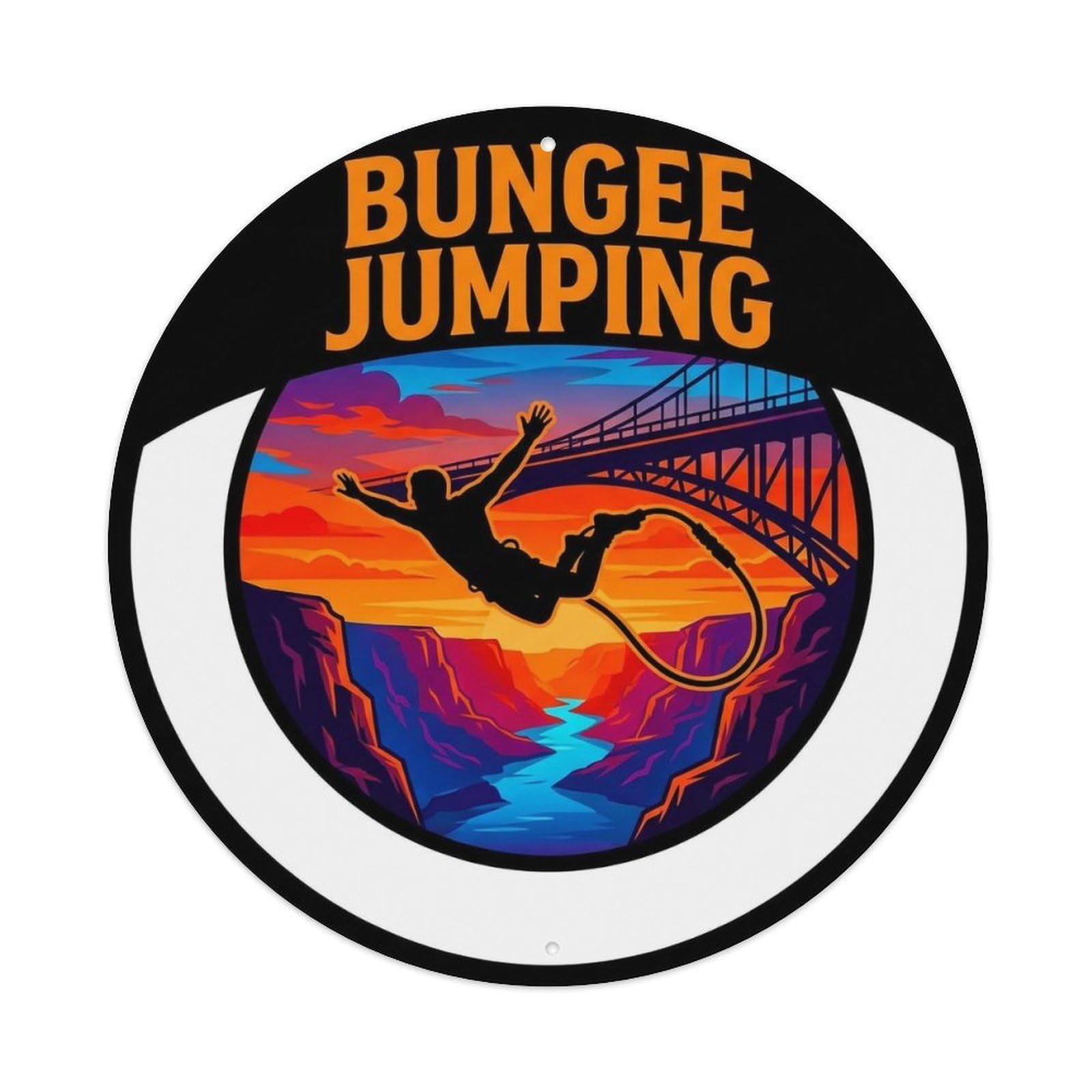 Vintage Bungee Jumping Extreme Sports Metal Tin Sign