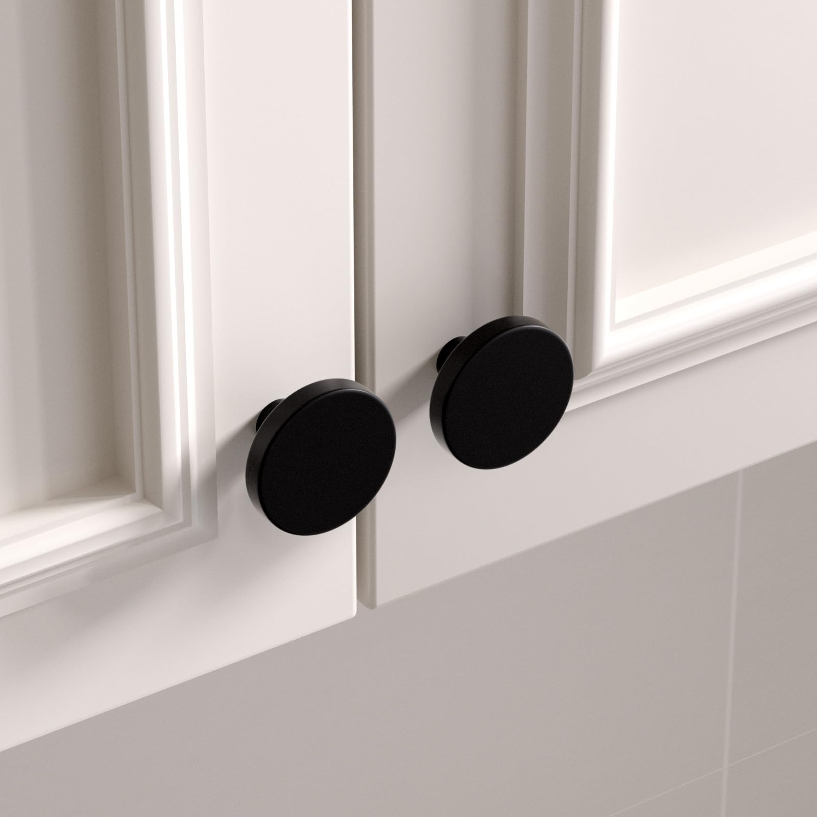 Goldenwarm 10Pack Black Drawer Knobs Round Black Kitchen Cupboard Knobs Aluminum Alloy - Image 2