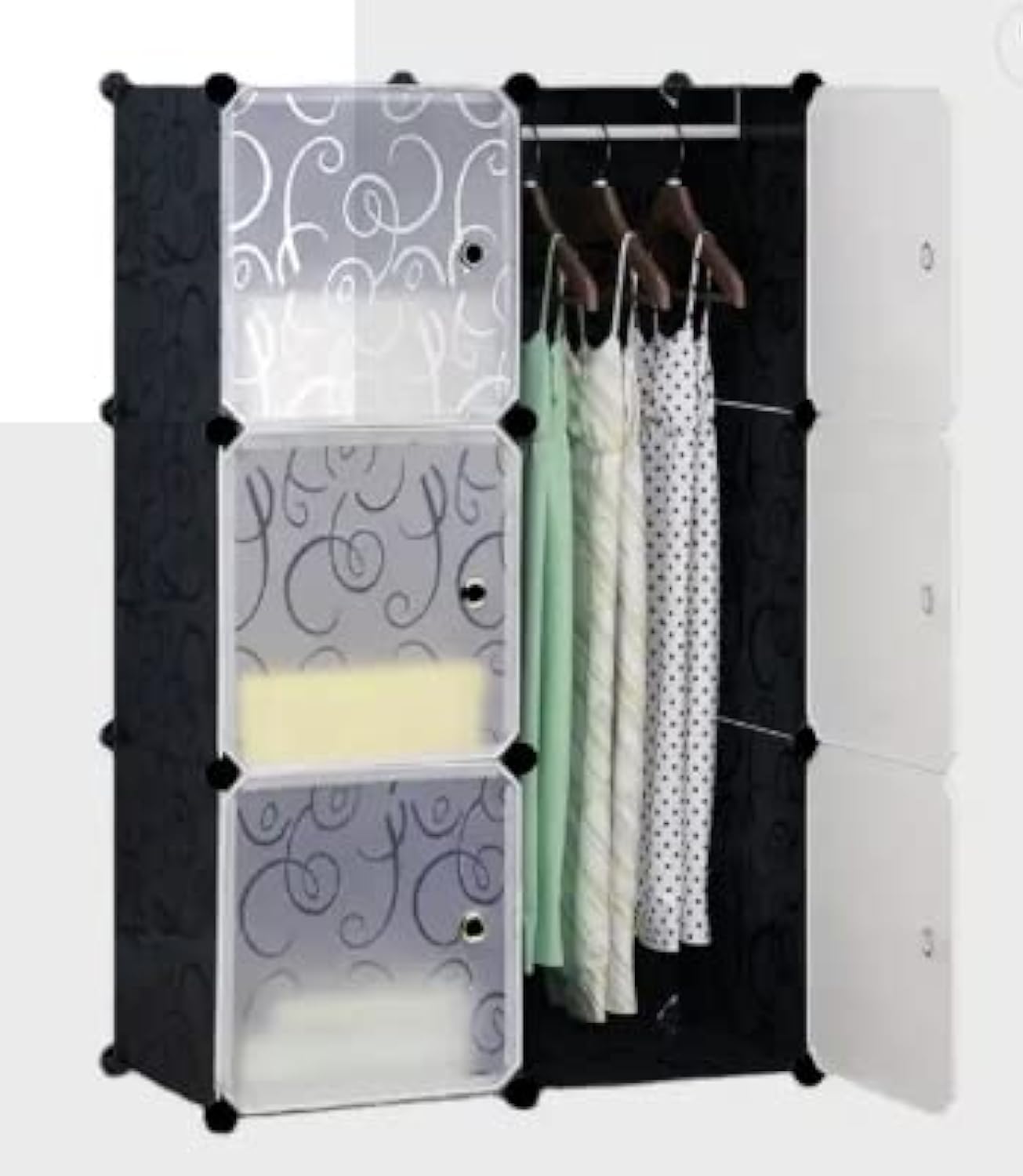plastic cupboard for bedroom wardrobe PP cube storage (Sky Over)