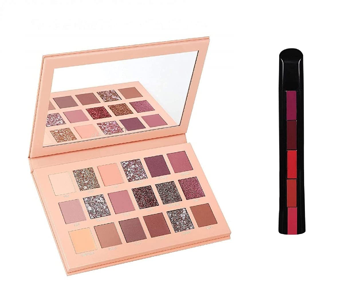 Cazo Nude Eye Shadow Palette (18 Shade in 1 Kit) With 5 In 1 Matte Finish Lipstick (multicolor)-image-42