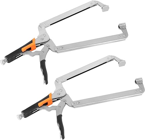 HOIGON 2 alicates de bloqueo de abrazadera C de 18 pulgadas con almohadillas giratorias, alicates de soldadura con abrazadera C de alta resistencia