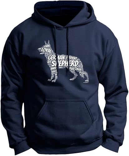 Miniatura 4 de ThisWear Sudadera con capucha prémium de pastor alemán con texto en inglés "Word Art"