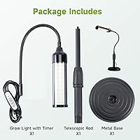 Vista 6 de Luces de cultivo para plantas de interior, luz LED de crecimiento con base de espectro completo, 50 LED, blanco cálido para lámpara de cultivo