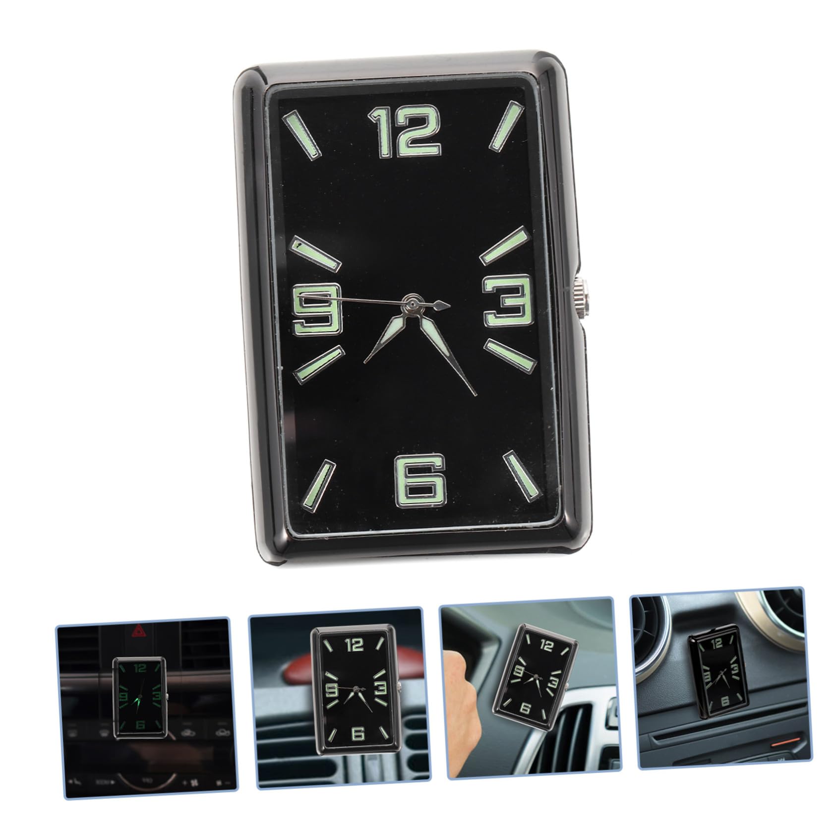 Reloj Salpicadero del Coche Cuadrado Negro de Aleación
