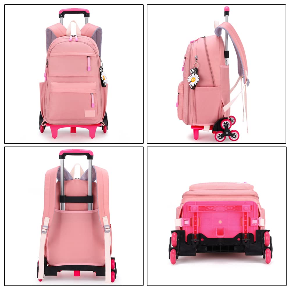 Mochilas Escolares con Ruedas Bolsas Escolares Trolley Mochilas Niñas para Viajes y Escuela, Negro