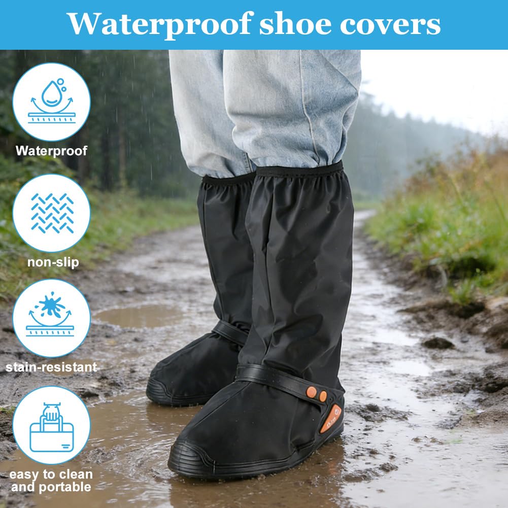 Copriscarpe Impermeabili, Travel Copre Scarpe, Suole Antiscivolo, Design con Cerniera, Riutilizzabili, Lavabile, Soprascarpe Impermeabile Pioggia Neve Fango, Unisex, Bianco - 5
