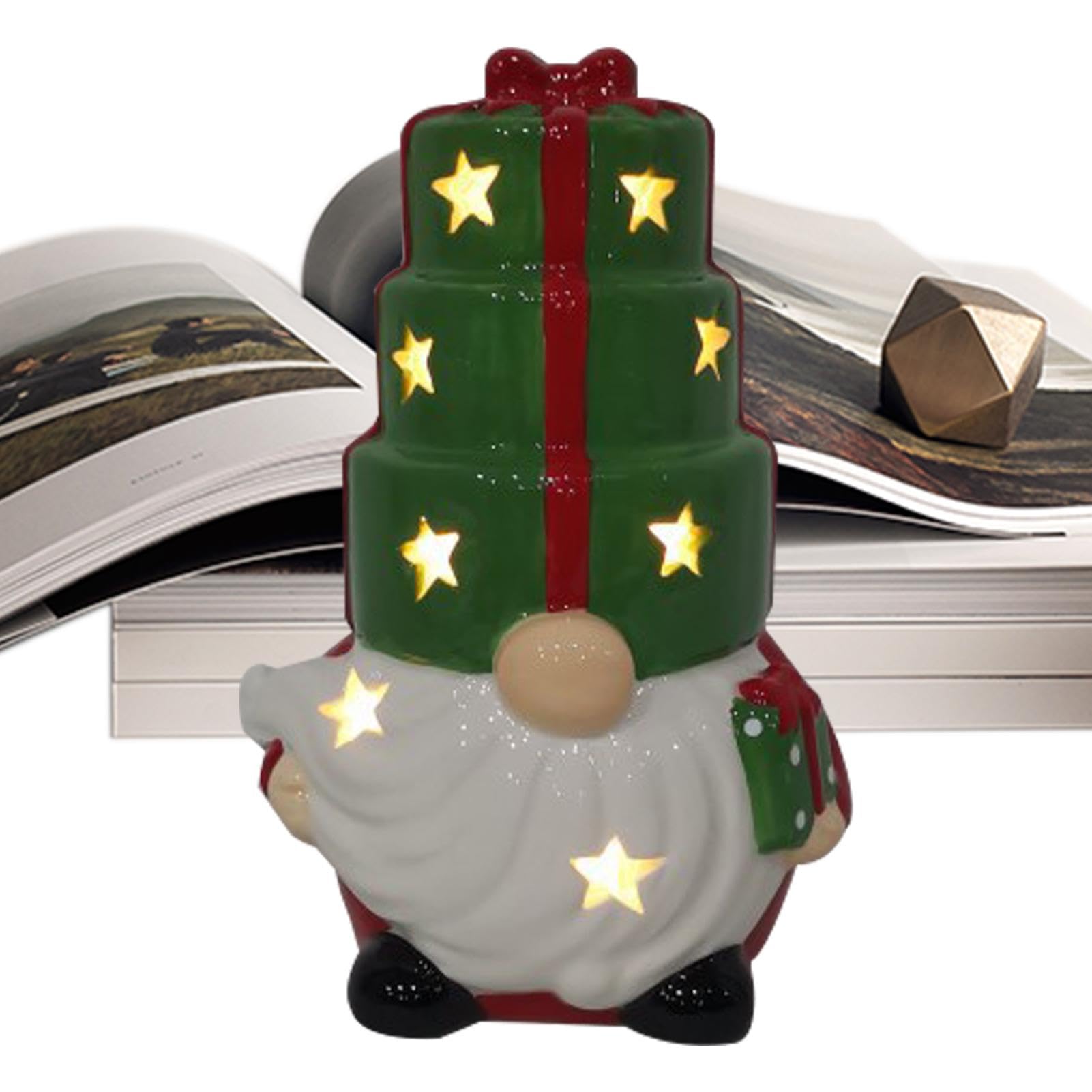 Gnome de Noël lumineux décoration table de fête et nain de table intérieur