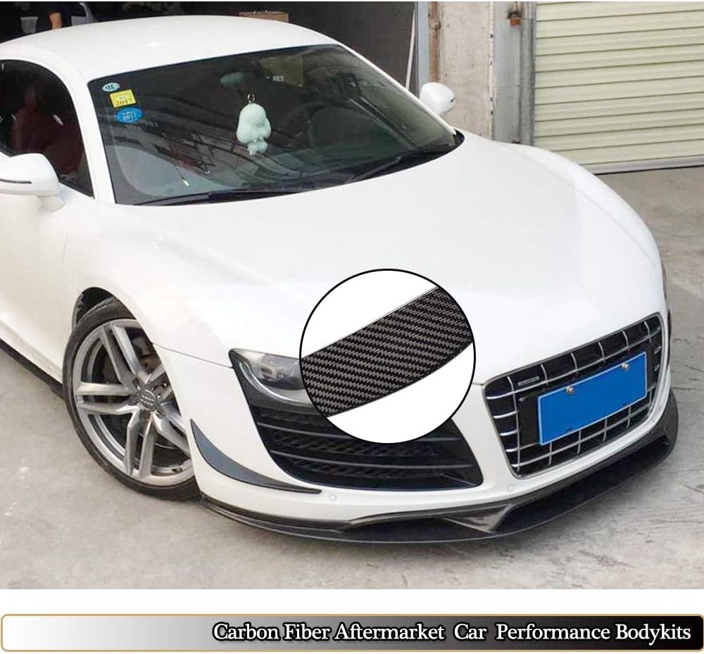 MCARCAR KIT Front Bumper Sider Canard Splitter fin fits for Audi R8 V8 V10 GT Spyder Coupe Convertible 2007-2015 Carbon Fiber Air Fender Vent Spoiler Protector Cover Trims 2pcs