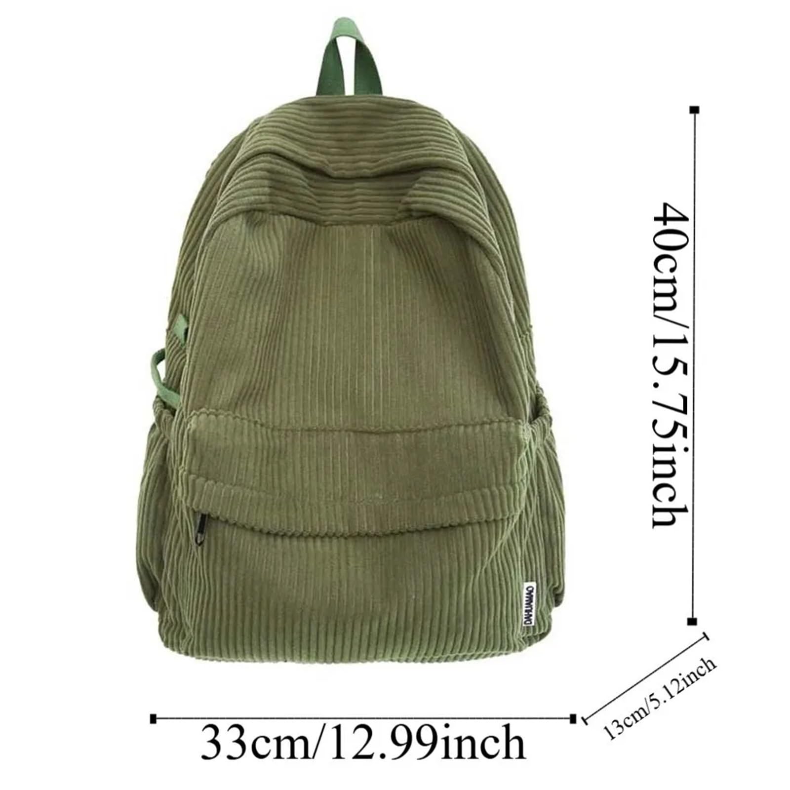 Mochila Mujer Mochila ligera de pana, bolso escolar gran capacidad Color sólido, mochila informal portátil ajustable for estudiantes