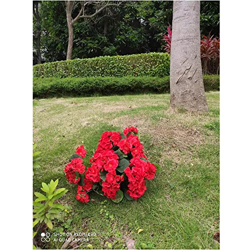 Yxkgccy 4 Pcs Artificial Geranium Flowers Red Faux Geranium Bush 14.2 Inches Long Fake Silk Flower Plant For Outdoors Planter Indoor Garden Home Decoration #TOP3