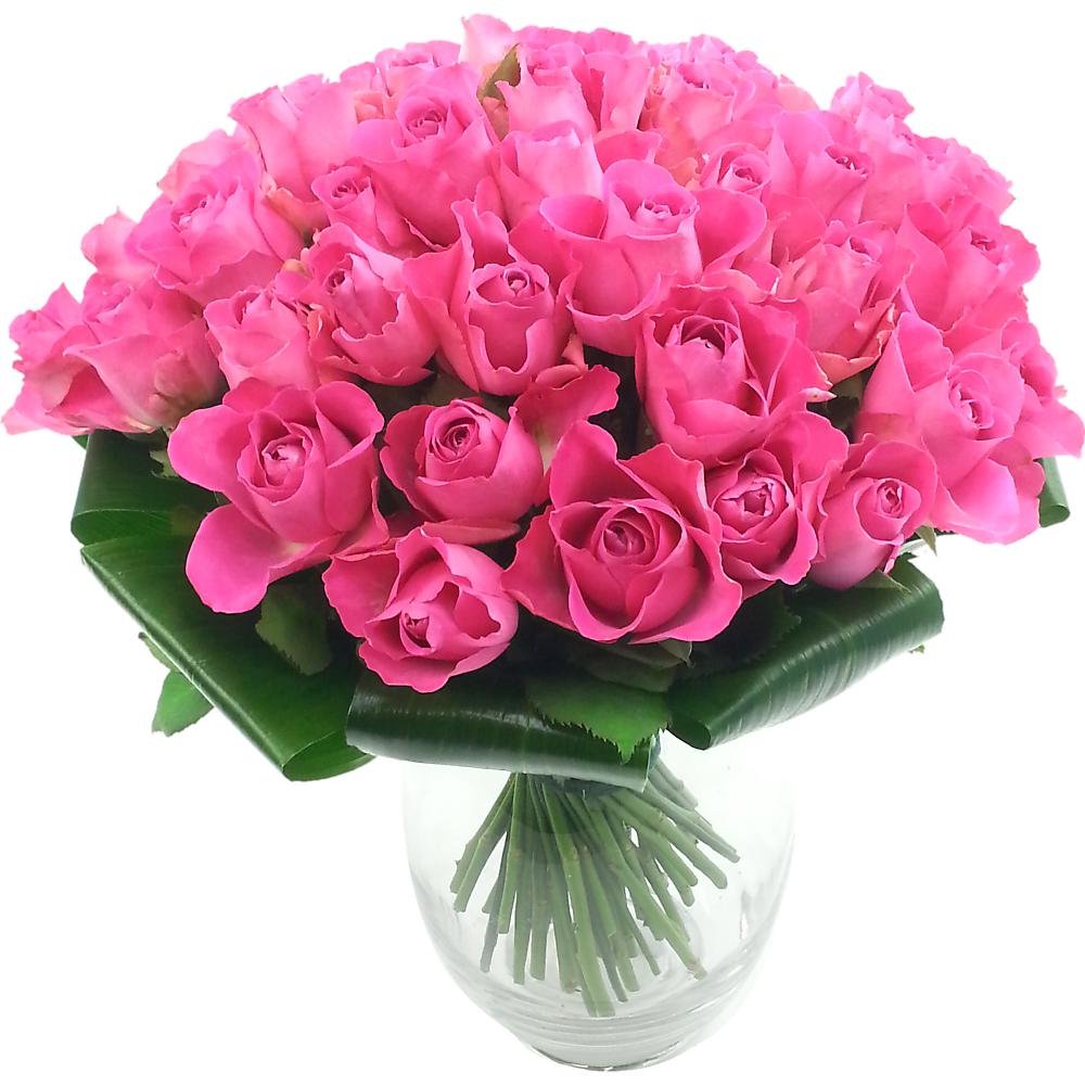 Clare Florist Pink Luxury 50 Roses Fresh Flower Bouquet - Gorgeous Fresh Bouquet