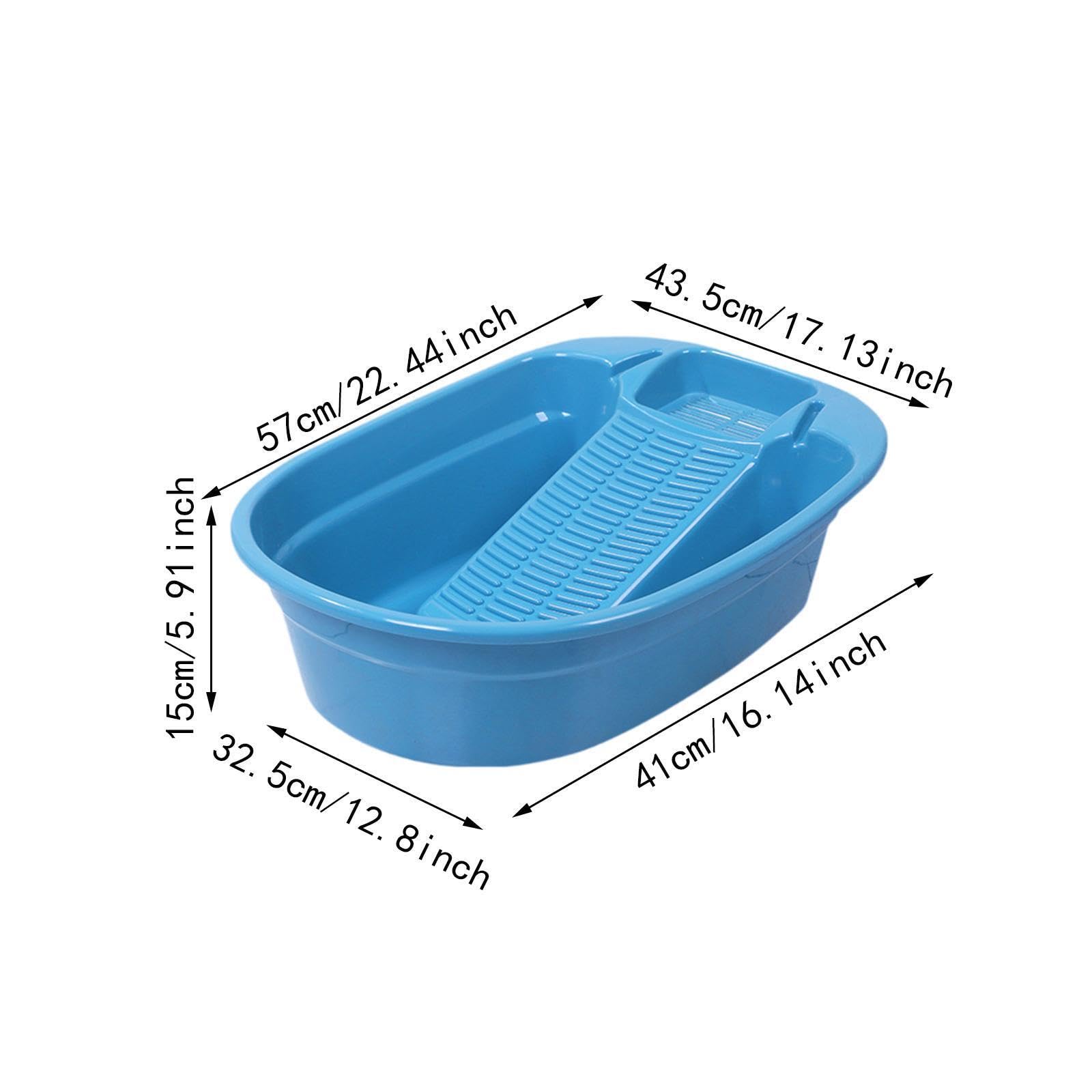 Lavandino per il lavaggio a mano con asse da bucato Soluzioni di pulizia efficienti progettate per la casa e i vestiti dei bambini Lavandino per il, blu, 41x32.5x15 cm