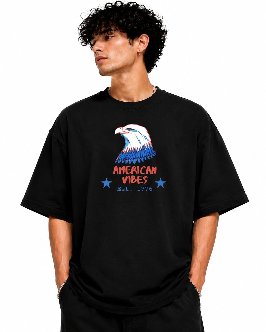 Printed Oversized T-Shirt for Men,Women Drop Shoulder, 100% Cotton-image-34