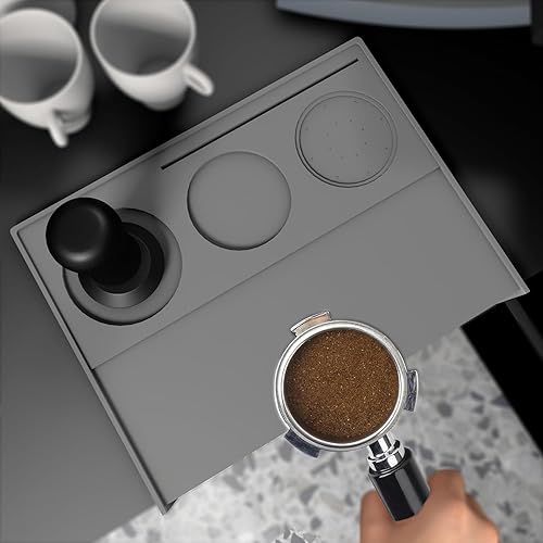 Miniatura 6 de KYONANO Alfombrilla de silicona negra de grado alimenticio, para barista, para barista, cocina, bar, cafetería, accesorio de café (10 x 8 pulgadas)