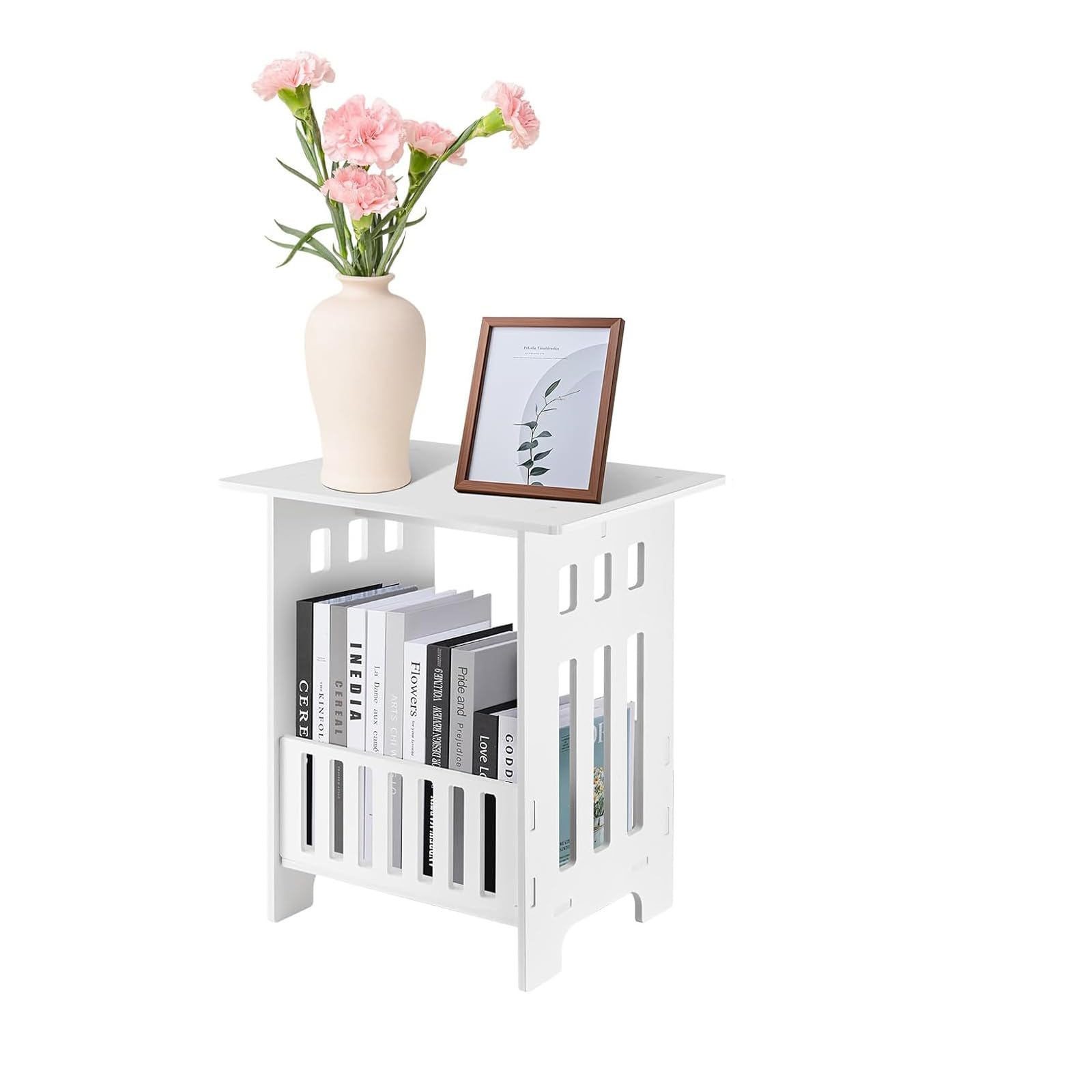 SUNNYNEST Bedside Table with Storage Drawers, Small Side Table Side Nightstand Cabinet, End Table for Living Room Bedroom Bathroom (2-layer)