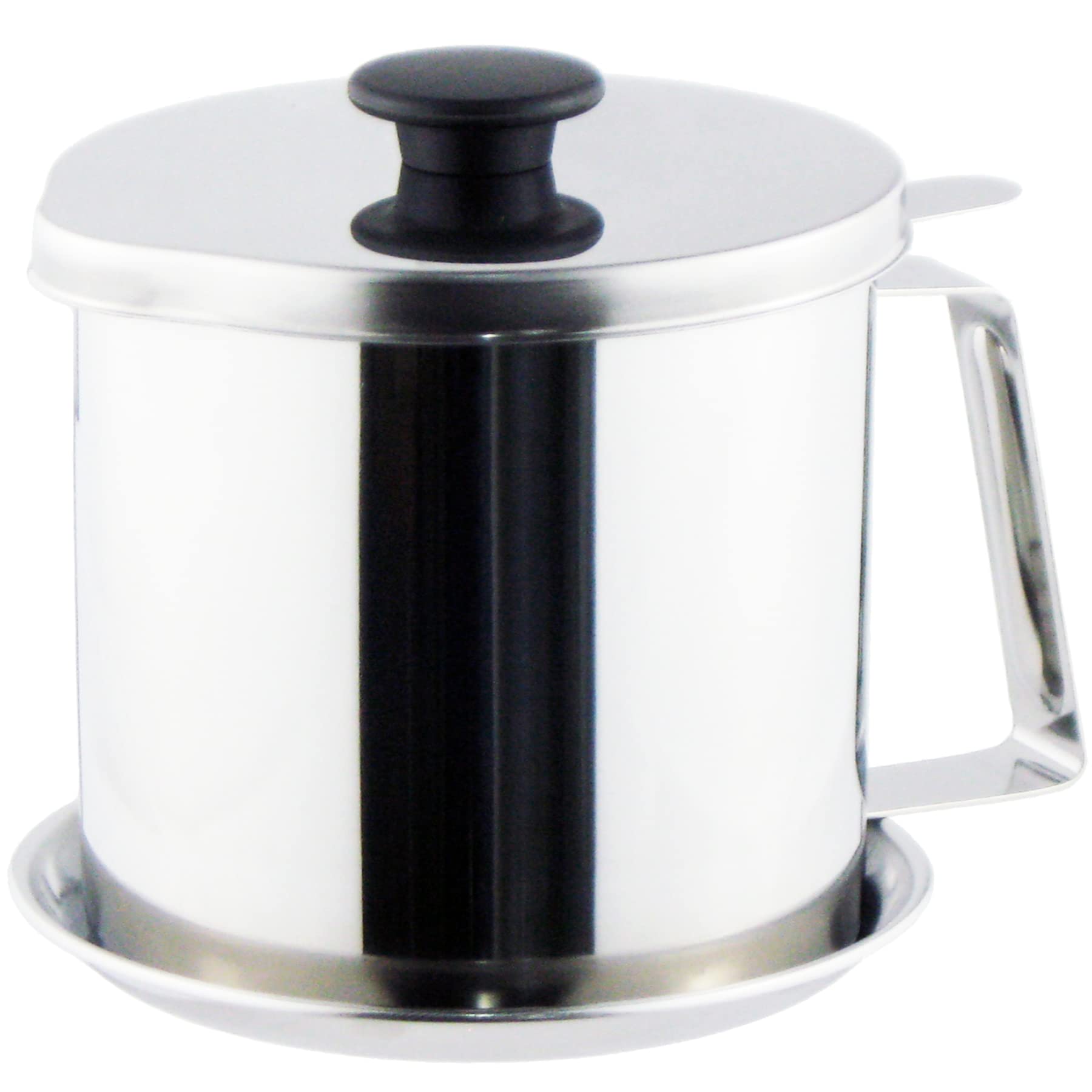 Nagao Tsubamesanjo Oil Pot, 0.4 gal (1.1 L), Stainless Steel, Saucer Included, Ami-Type Filter, Dishwasher Safe, Made in Japan
