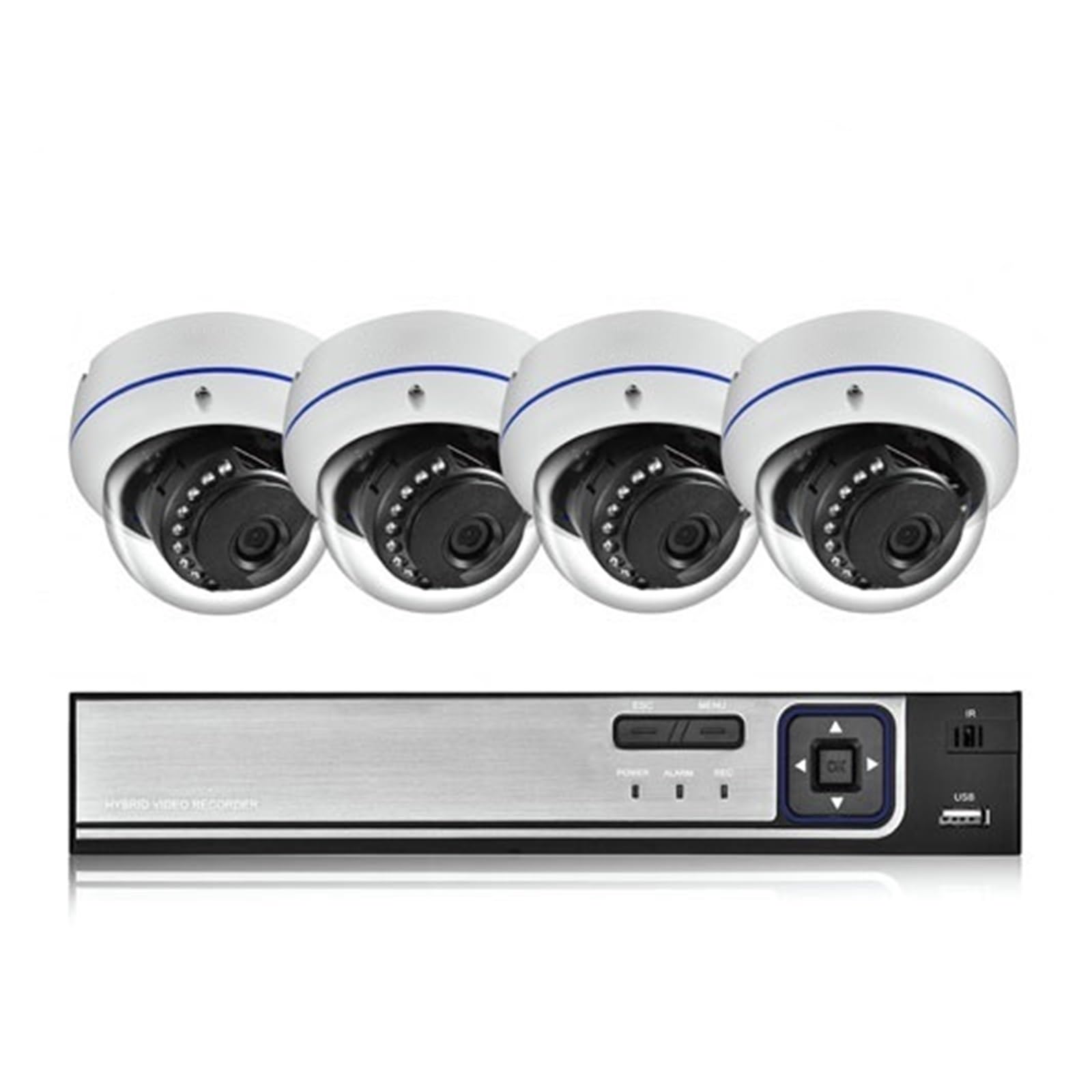 Kamera bezpieczeństwa, POE intelintna kamera monitorująca kamera IP NVR System bezpieczeństwa zestaw do nadzoru wideo CCTV H.265 + 48V 4POE wykrywanie ruchu(2T,4CH NVR and 4PCS 2MP)