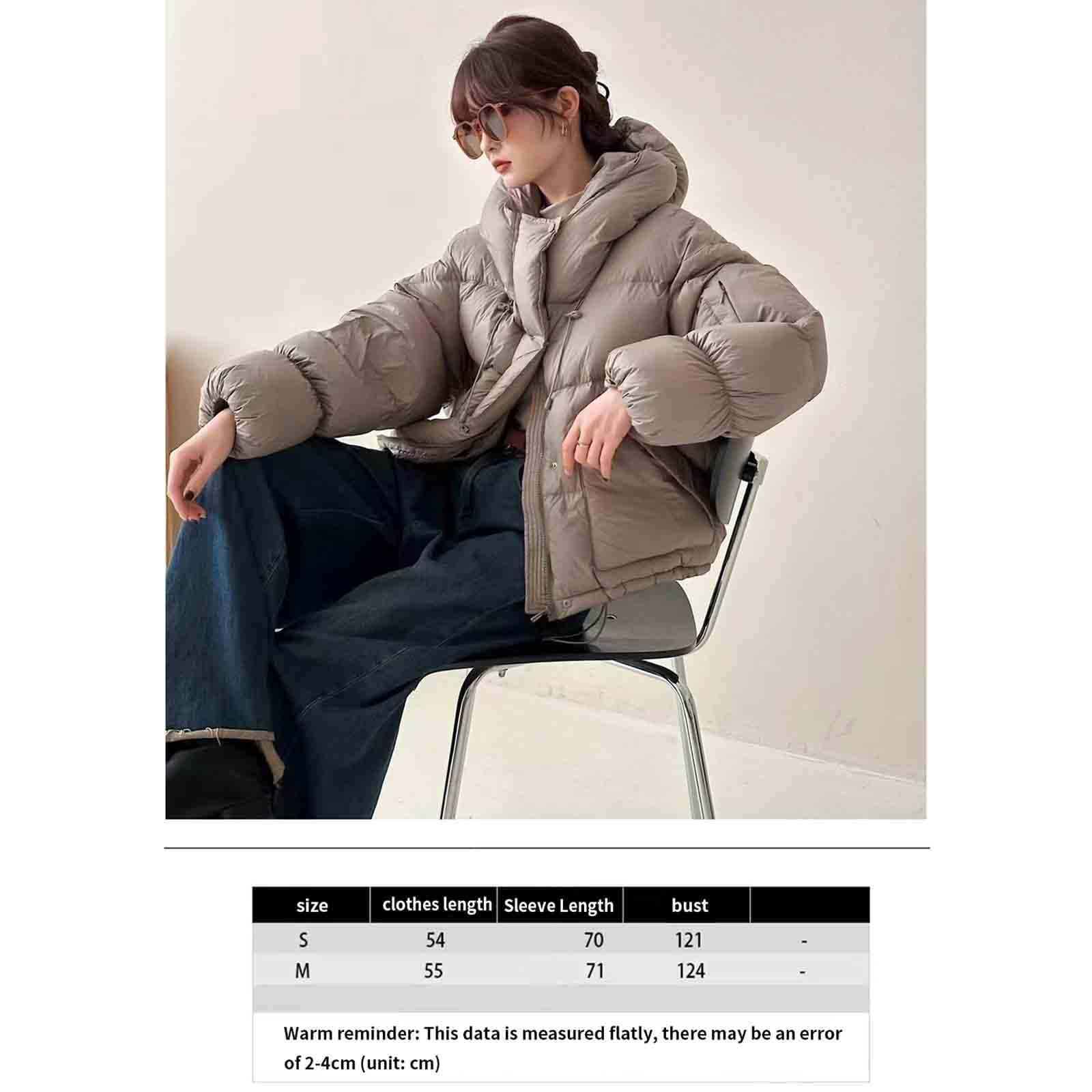 JUSHZ Chaqueta Plumas Mujer Abrigo Invierno Ligero Montaña Cortavientos MTB Running Ropa Abrigos Chaquetas Invierno Cálido Suelto Informal