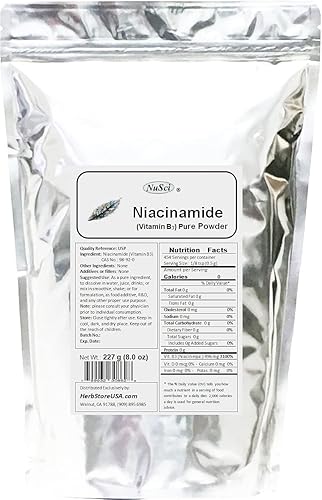 NuSci Niacinamida Vitamina B3 Pure Powder Energy (227 gramos (8.0 oz))