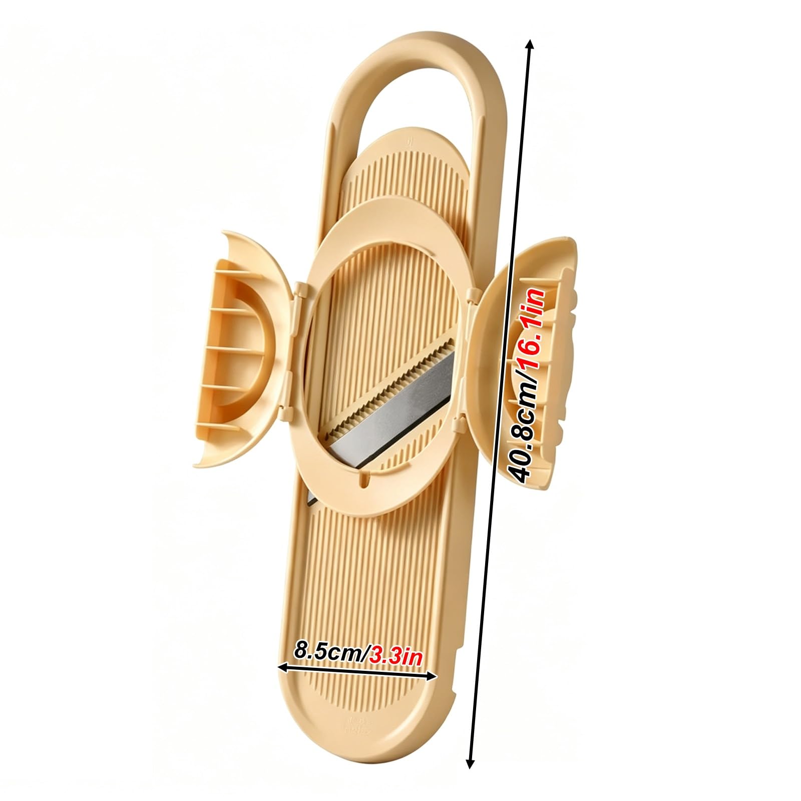 Mandolina de Cocina Profesional 4 en 1 de Acero Inoxidable, Rallador Queso para Cocina, Material PP, 4 Cuchillas Acero Inoxidable, Diseño Redondeado Integrado, para Verduras