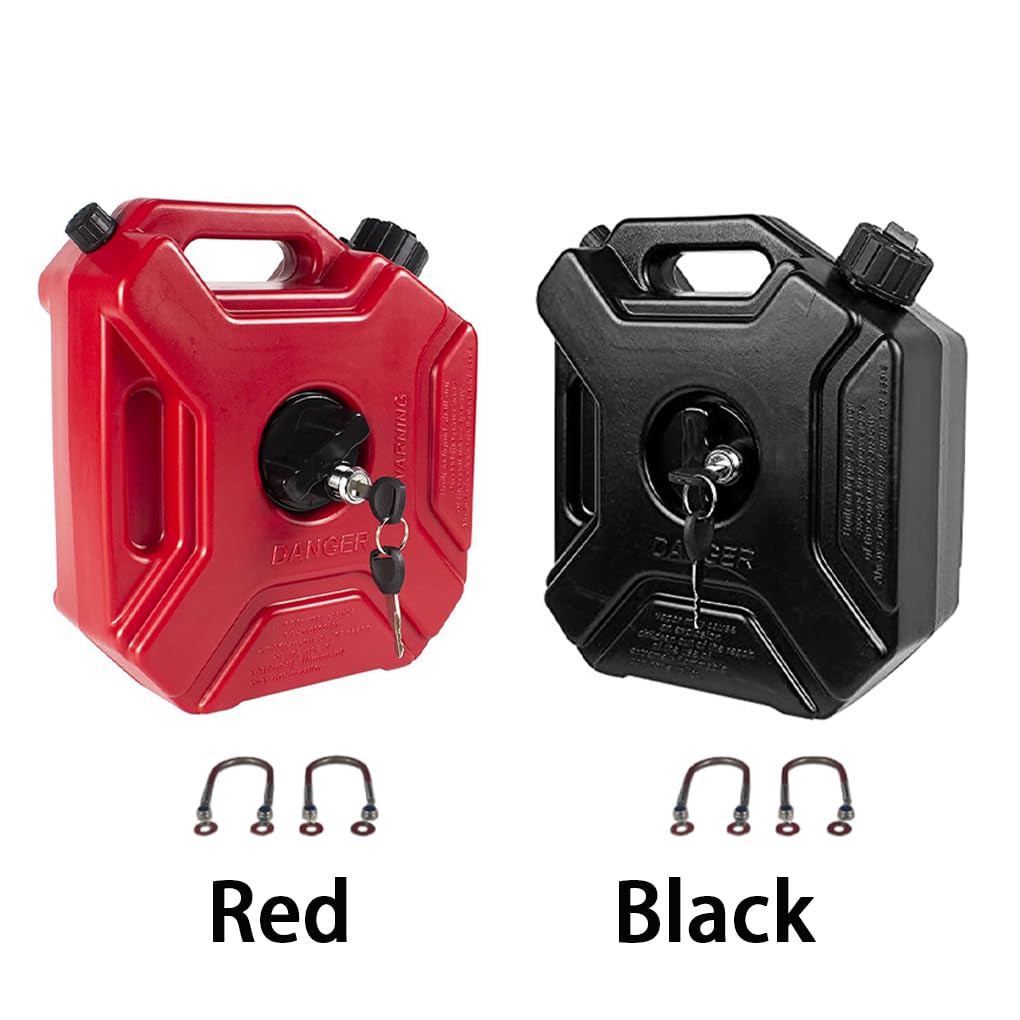 Bidón de gasolina para motocicleta, bidón de carreras HDPE, para equipo motocicleta, recipiente aceite plástico para UTV con soporte 1 galón , rojo