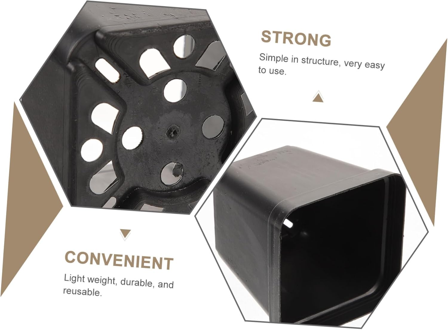 120Pcs Small Square Nursery Pots with Drainage Durable Flower Planters for Indoor Gardening for Succulents Home and Balcony Use