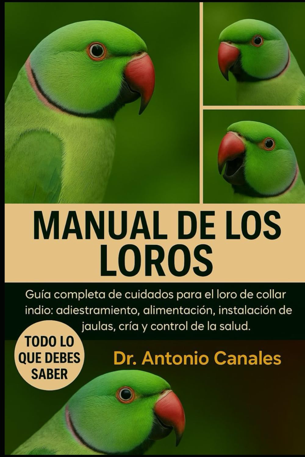 MANUAL DE LOS LOROS COTORRA DE COLLAR INDIA: Guía completa de cuidados para el loro de collar indio: adiestramiento, alimentación, instalación de jaulas, cría y control de la salud