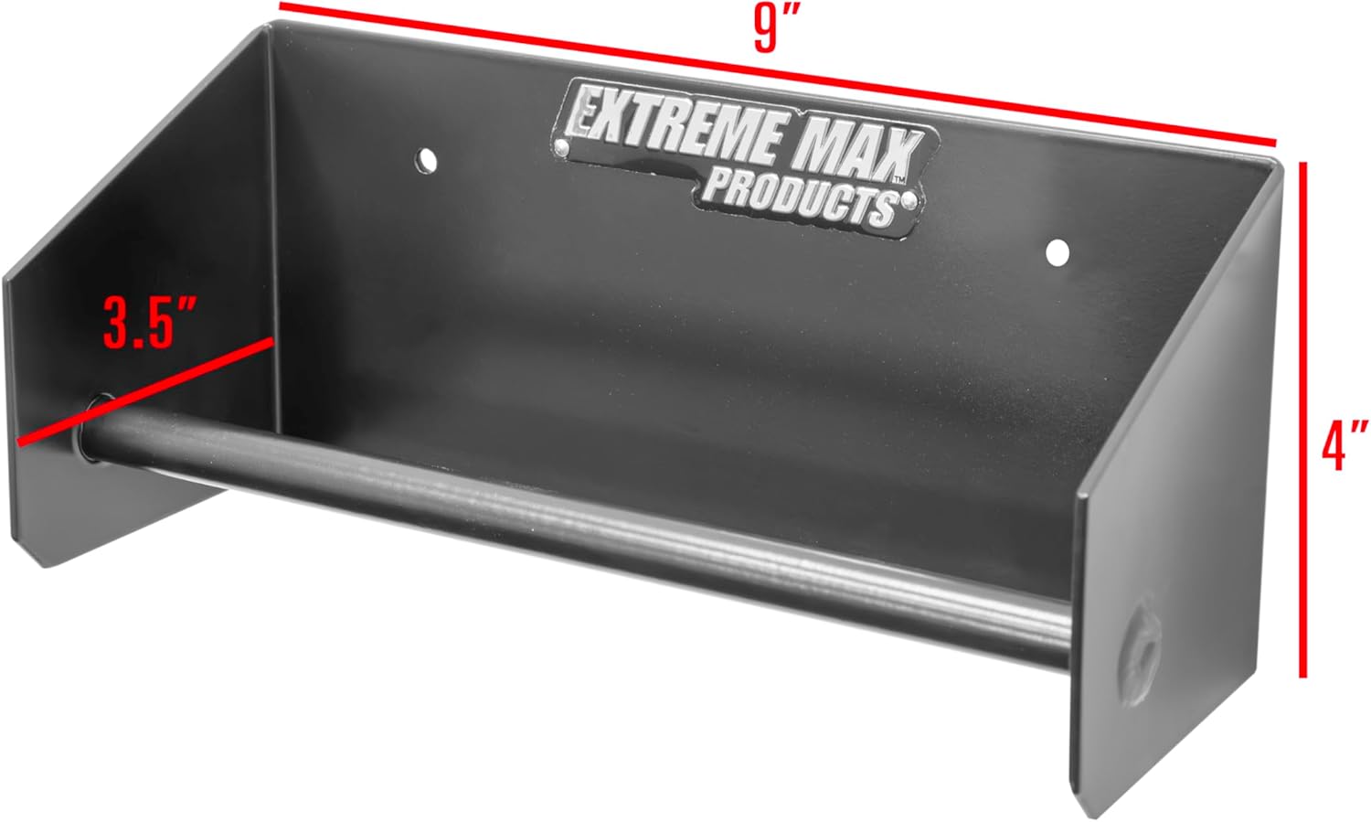 Extreme Max 5001.6755 Two-Piece 9" Ratchet Strap Hanger – Wall-Mount Aluminum Tie-Down Holders for Garage, Shop, Race & Enclosed Trailers, Toy Haulers – Black