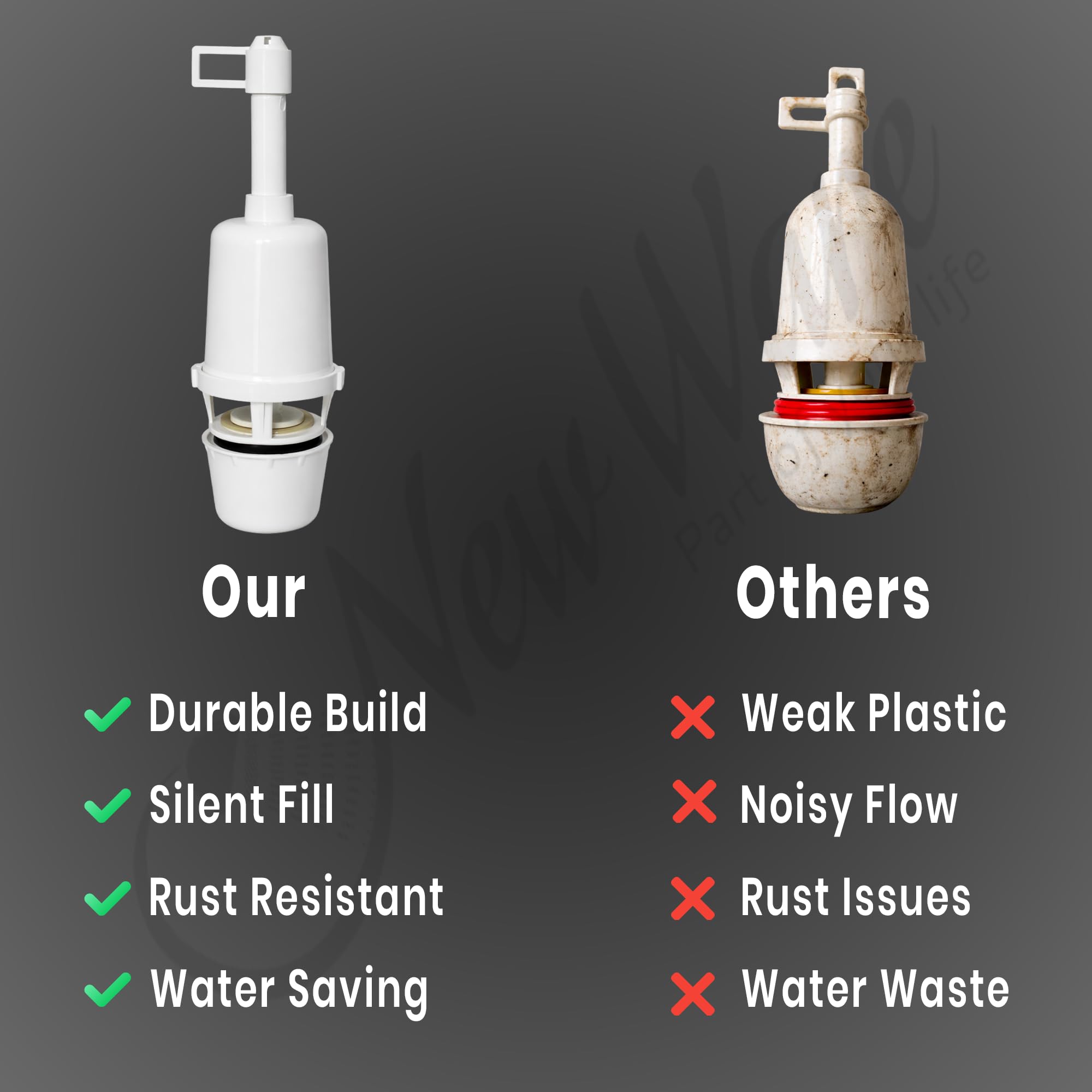 New Ware Syphon with Coupler | PVC Material Type | for Flush Tank/Water Filling Valve Parts Toilet Flush Valve for Toilet Tank 4