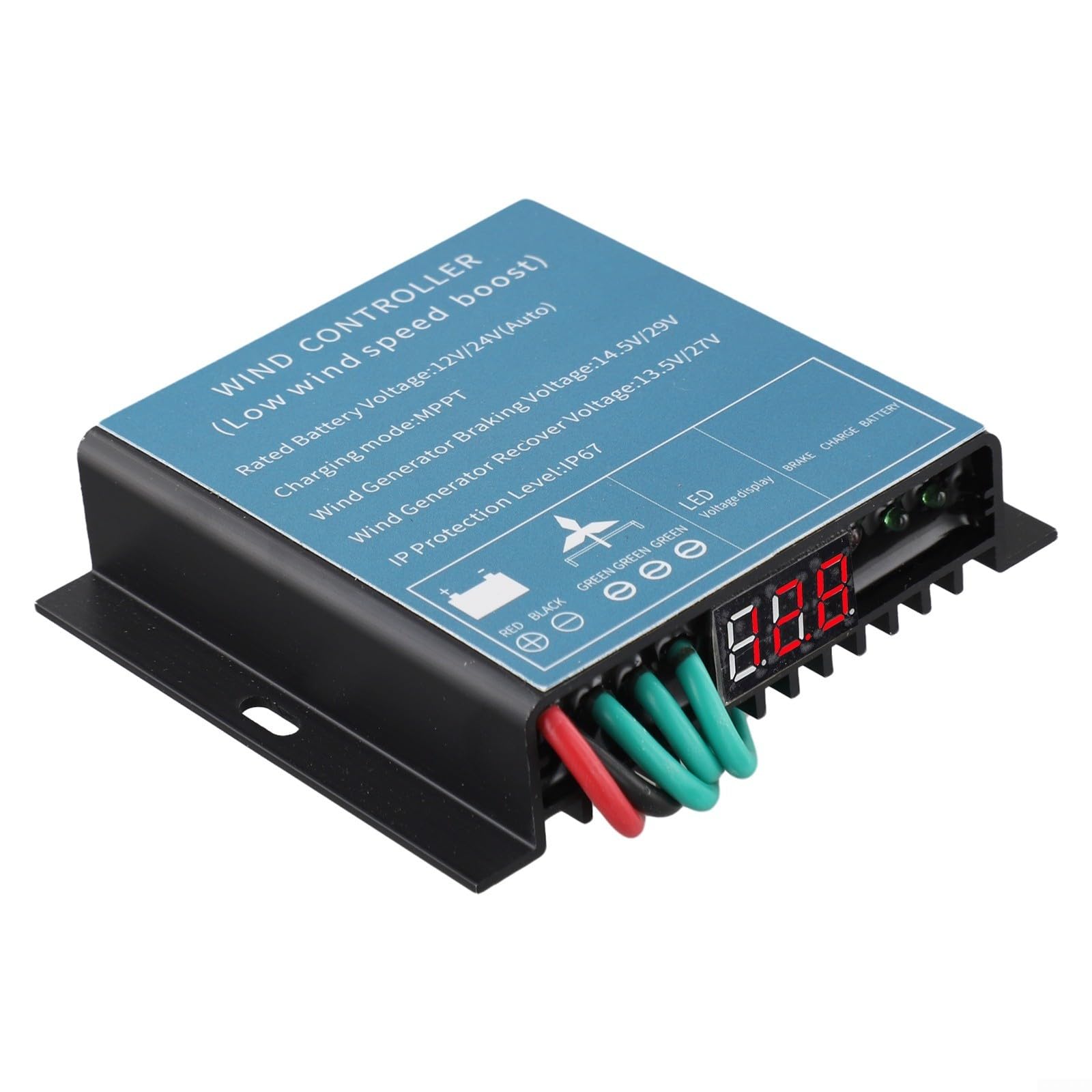 Regulador de carga MPPT para turbina eólica de 12V/24V con protección avanzada contra sobrecarga